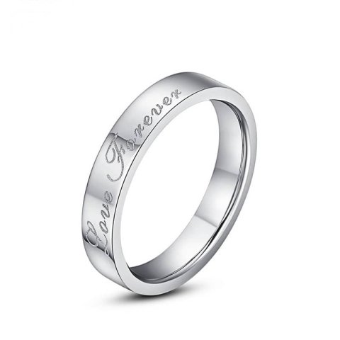 (image for) Tungsten Wedding Bands, Love Forever Engraved Flat / Domed Tungsten Carbide Wedding Ring for Women or Men - 4mm - 6mm, Matching Couples Jewelry Set for Him and Her
