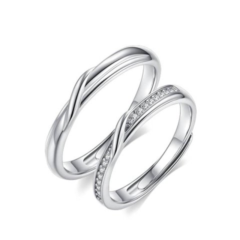 (image for) Sterling Silver Infinity Knot Matching Promise Rings For Him And Her