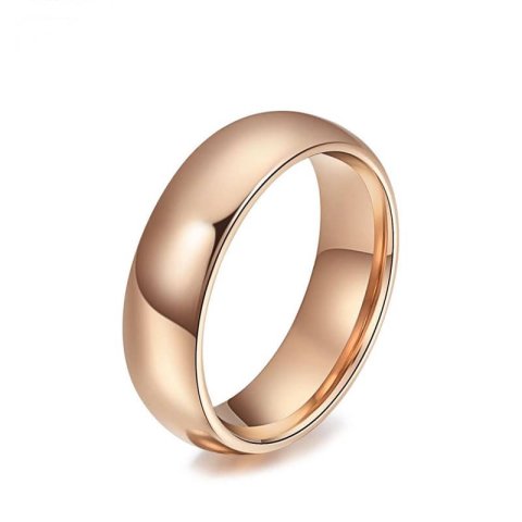 (image for) Engravable Tungsten Wedding Bands, Domed Rose Gold / Gold / Black Tungsten Carbide Wedding Ring Band - 4mm - 6mm, Matching Couple Jewelry Set for Him and Her