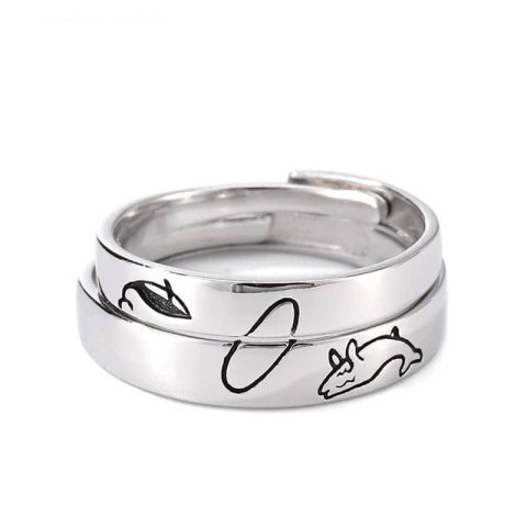 (image for) I Whale Always Love You Matching Couple Whale Rings In Sterling Silver