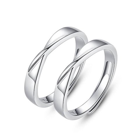(image for) Sterling Silver Mobius Matching Rings For Best Friend Or Couples