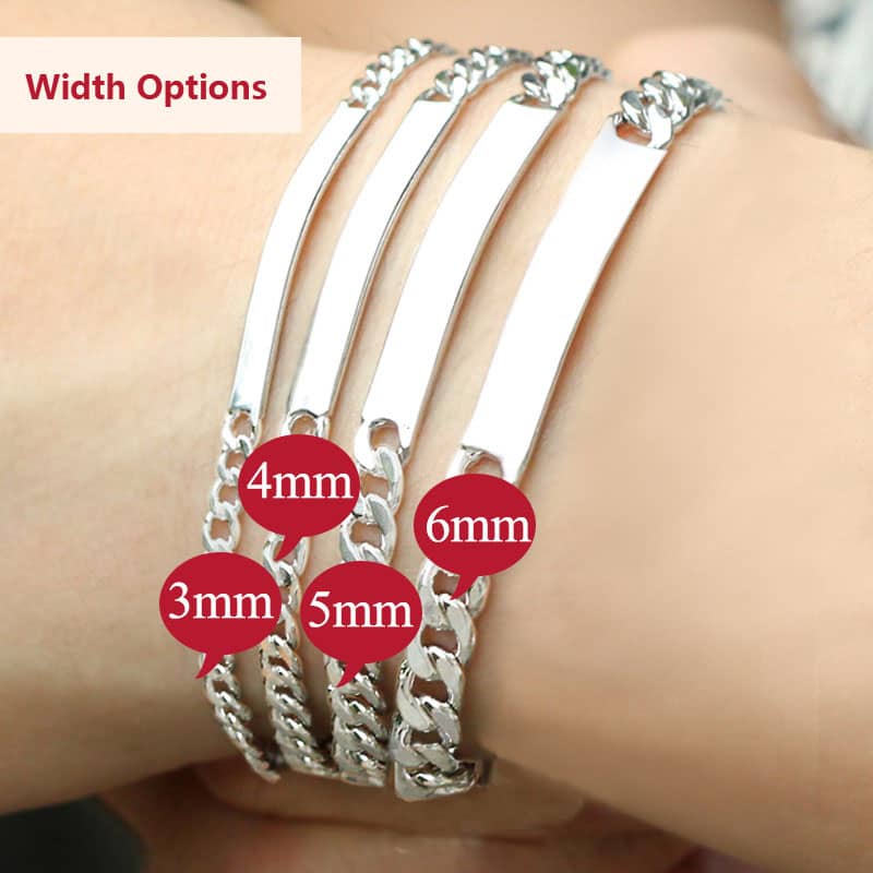Coise Bracelets Personalized Id Tag Name Set Curb Coise Bracelets Personalized Id Tag Name Set Curb Link Engravable Bracelet In