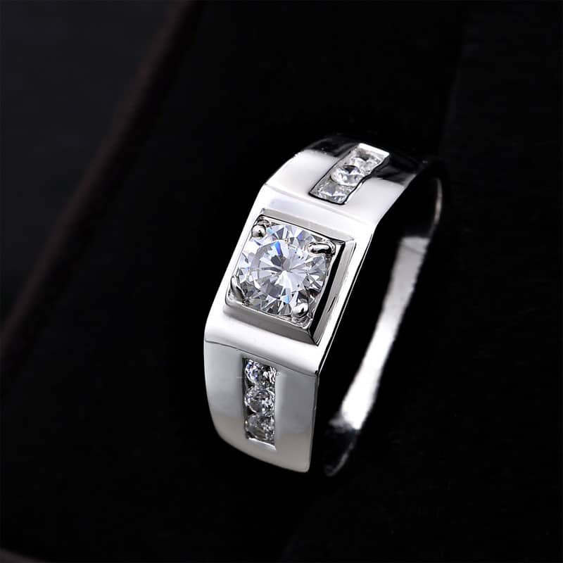 (image for) Cubic Zirconia Diamond Engagement Rings Set for Men and Women, Unique Open Heart Promise Ring in 925 Sterling Silver, Matching His and Hers Jewelry for Couples