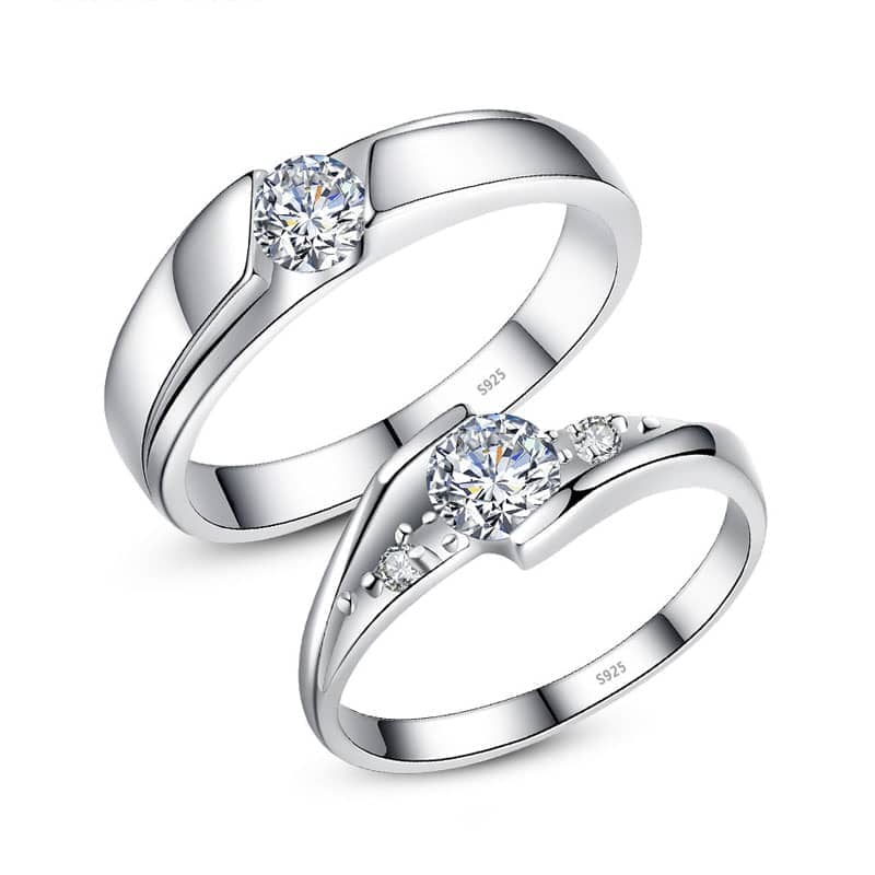 Cheap Couple's Matching CZ Promise Rings Set for Him and Her in ...