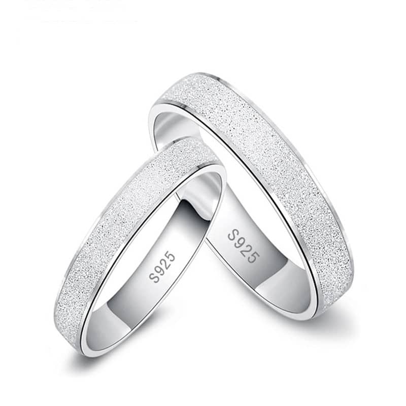 Women And Mens Brushed Wedding Bands 