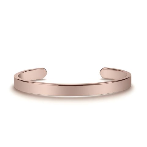(image for) Personalized Custom Engraved Tungsten Carbide Rose Gold Cuff Bracelet for Him and Her