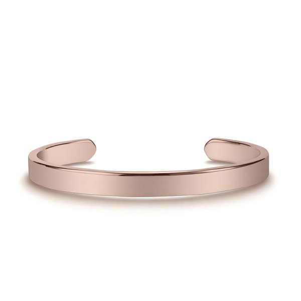 (image for) Personalized Custom Engraved Tungsten Carbide Rose Gold Cuff Bracelet for Him and Her