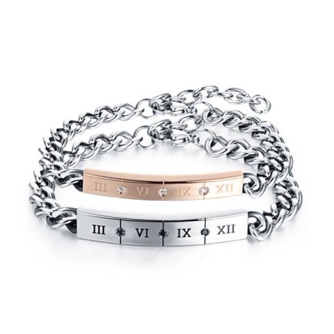 Roman numeral couple bracelets new arrivals