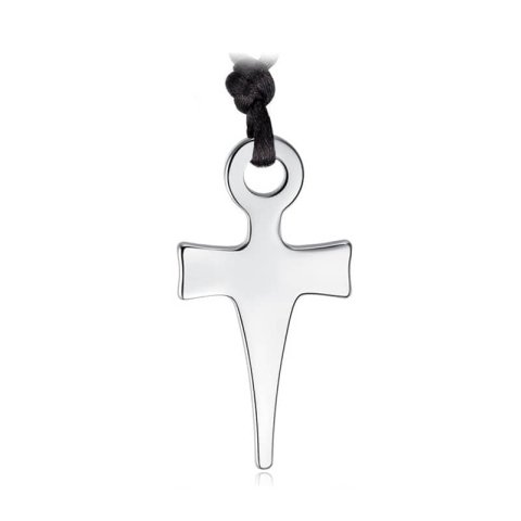 (image for) Tungsten Carbide Cross Pendant for Girl, Cute Tungsten Cross Necklace for Women, Unique Tungsten Carbide Religious Jewelry Gift for Friends - Black / Silver Colors