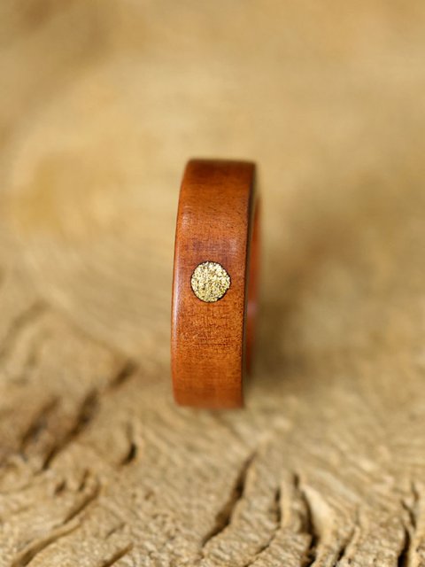 (image for) Peach Wood Copper Sun Wedding Band For Men - 7mm