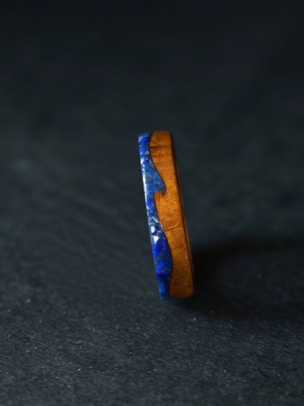 (image for) Phoebe Wood Lapis Lazuli Wave Ring For Women - 5mm