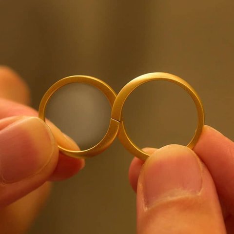 (image for) Matching Infinity Couple Rings Gold Plated Sterling Silver Simple Set For Best Friends