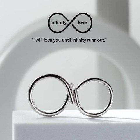 (image for) Handmade Matching Infinity Rings For Couples Simple Band Ring In Sterling Silver