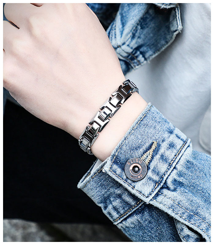 tungsten h link bracelet