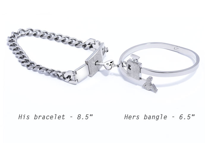 Matching Lock and Key Bracelets for Couples