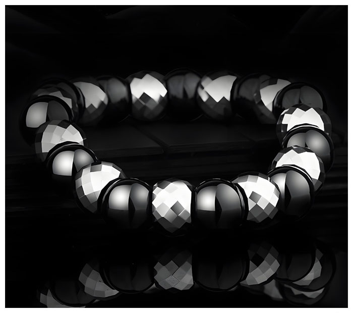 black agate bead bracelet