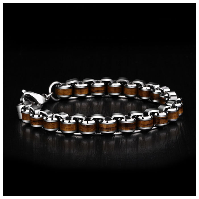 tungsten koa wood bracelet