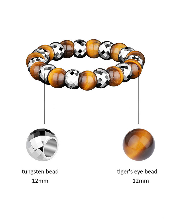 tungsten tiger eye bead bracelet