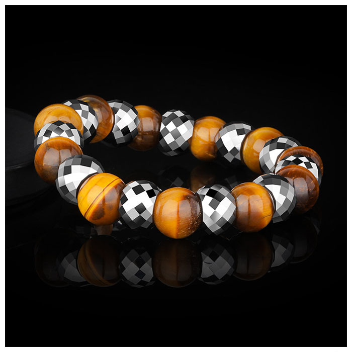 tungsten tiger eye bead bracelet