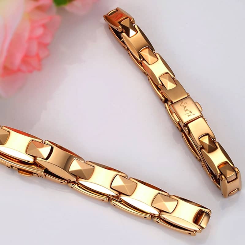 (image for) Silver Tungsten H-Bar Link Bracelet, High Polished Tungsten Carbide Bracelet For Women And Men, Health Tungsten Jewelry Gift - Silver / Gold / Rose Gold Colors