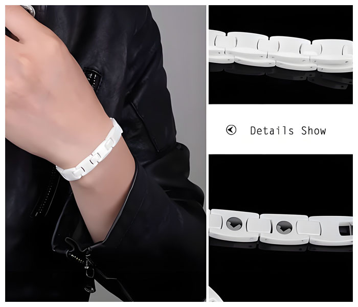 white ceramic link bracelet