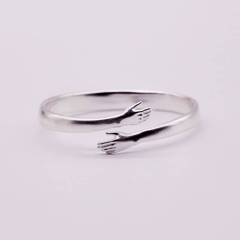 (image for) Handmade Matching Hug Bangle And Ring Set In Sterling Silver