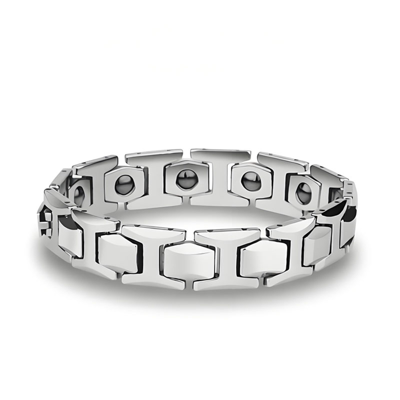 (image for) Tungsten Carbide Magnetic H Link Bracelet for Men