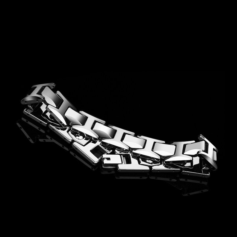 (image for) Tungsten Carbide Magnetic H Link Bracelet for Men