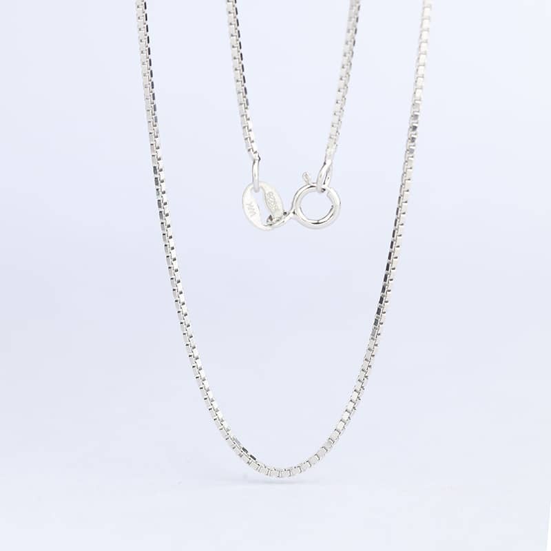 (image for) Singapore Snake Box Cable Bar Link Chain Necklaces For Women, 925 Sterling Silver Pendant Chains With Spring Ring Clasp - Silver / Rose Gold / Gold Colors