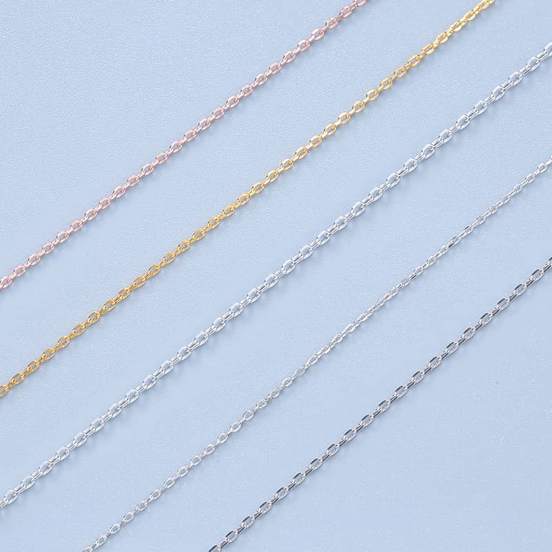 (image for) Singapore Snake Box Cable Bar Link Chain Necklaces For Women, 925 Sterling Silver Pendant Chains With Spring Ring Clasp - Silver / Rose Gold / Gold Colors