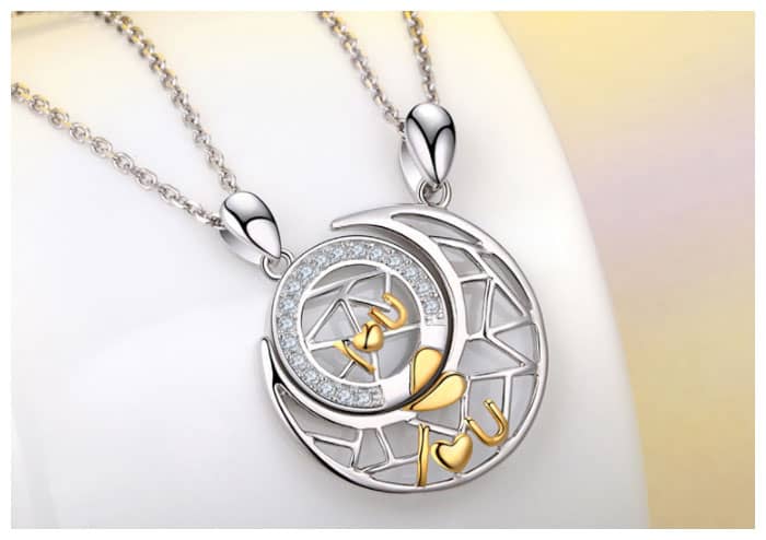 Sun and Moon Matching Necklaces for Couples