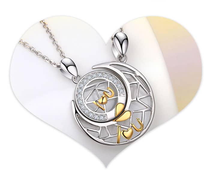 Sun and Moon Matching Necklaces for Couples