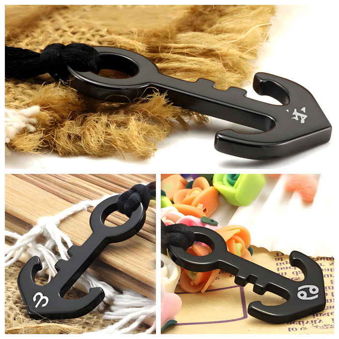 black anchor pendant necklace