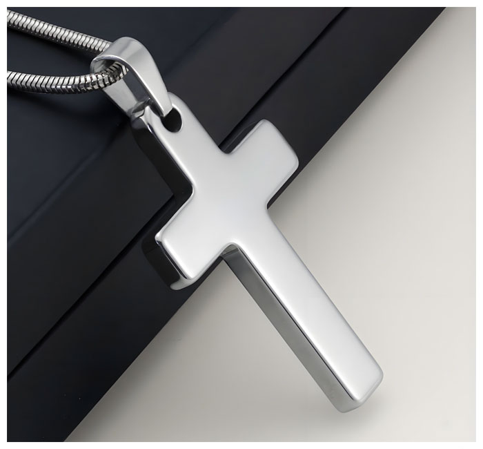 mens tungsten cross pendant