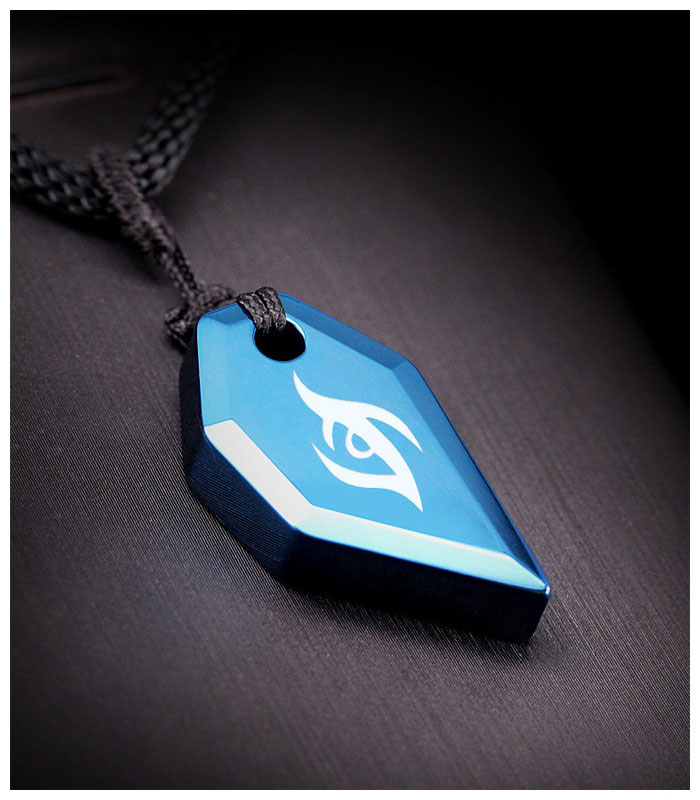 blue tungsten wolf tooth necklace