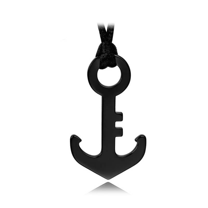 (image for) Black Tungsten Anchor Pendant, Unique Tungsten Anchor Necklace For Men And Women, Nautical Tungsten Carbide Jewelry Gift For Sailor - Black / Silver Colors