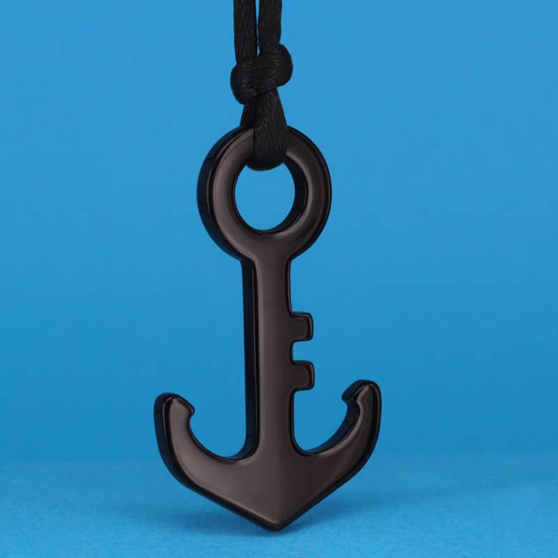 (image for) Black Tungsten Anchor Pendant, Unique Tungsten Anchor Necklace For Men And Women, Nautical Tungsten Carbide Jewelry Gift For Sailor - Black / Silver Colors