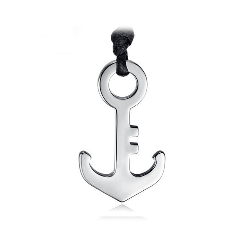 (image for) Black Tungsten Anchor Pendant, Unique Tungsten Anchor Necklace For Men And Women, Nautical Tungsten Carbide Jewelry Gift For Sailor - Black / Silver Colors