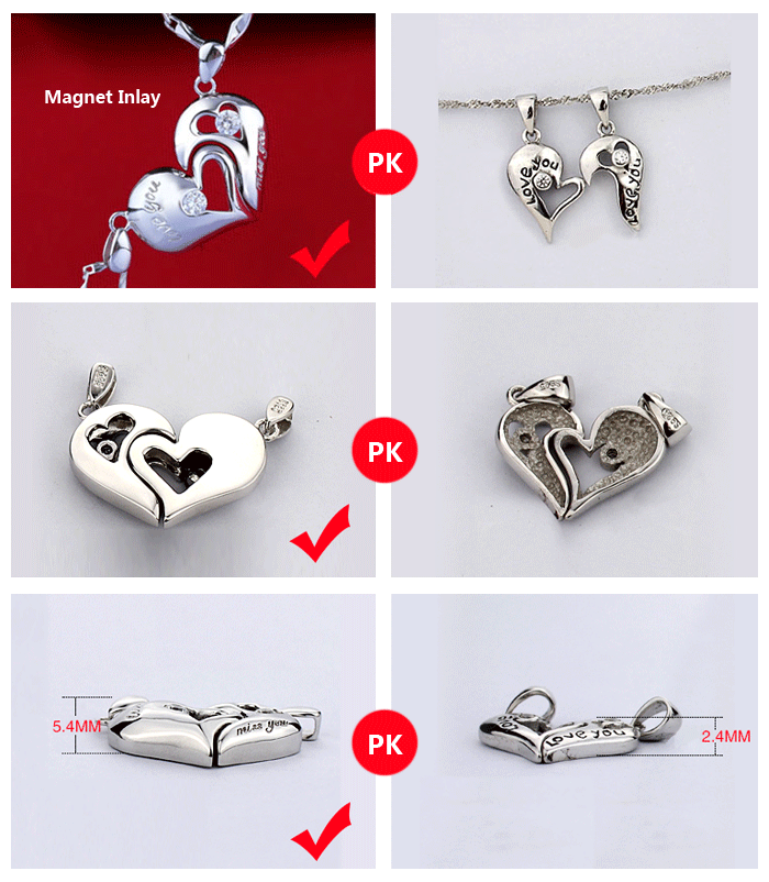 Matching Broken Heart Necklaces for Couples