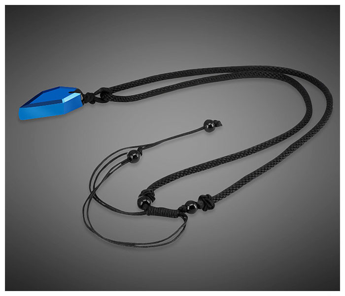 blue tungsten wolf tooth necklace for men