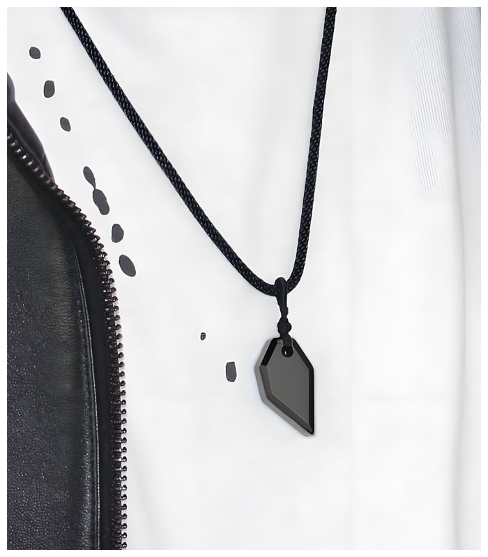 black tungsten wolf tooth pendant necklace