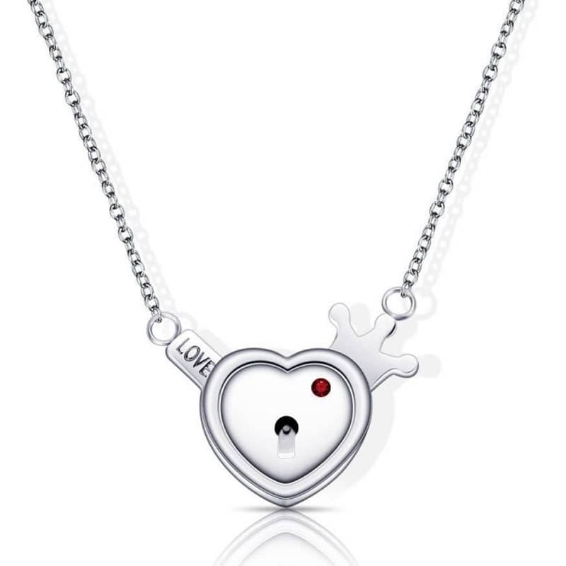 (image for) Key To My Heart Matching Couple Lock And Key Necklaces In Titanium Steel