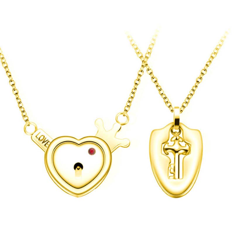 Vanski His & Hers Matching Set Stainless Steel Couple Necklace Love Heart  Lock and Key Pendant Necklace : Clothing, Shoes & Jewelry - Amazon.com