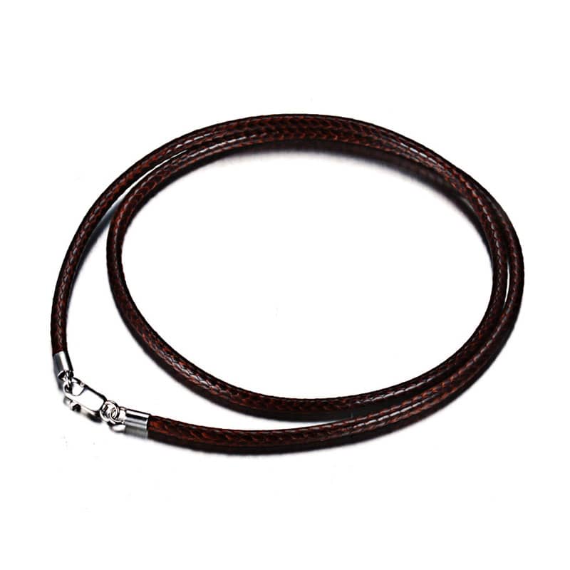 (image for) PU Leather Cord For Women And Men, 1mm To 3mm Round Necklace Cord Rope With High Polished Stainless Steel Lobster Claw Clasp - Black / Brown / Coffee / Red Colors