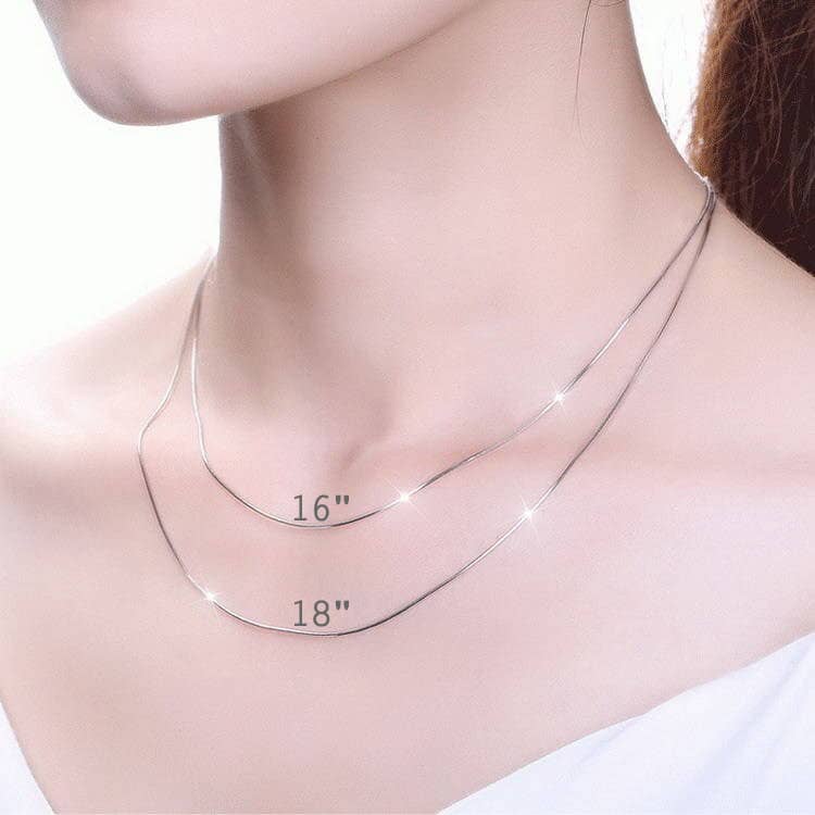 925 Sterling Silver Chain Necklaces With Spring Ring Clasp, Solid Silver Chains for Pendants, Bar Cable Box Singapore Snake Chains For Women - 16 & 24 Inches (image for) 925 Sterling Silver Chain Necklaces With Spring Ring Clasp, Solid Silver Chains for Pendants, Bar Cable Box Singapore Snake Chains For Women - 16 & 24 Inches