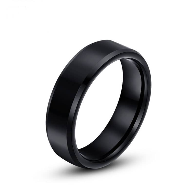 (image for) 8MM Black Tungsten Carbide Ring for Men
