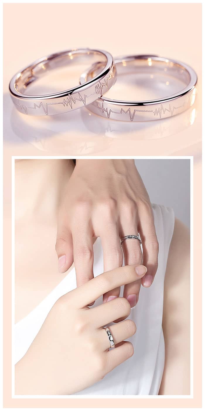 Matching Heartbeat Rings for Couples