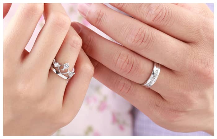 Matching Crown & Cross Rings for Couples