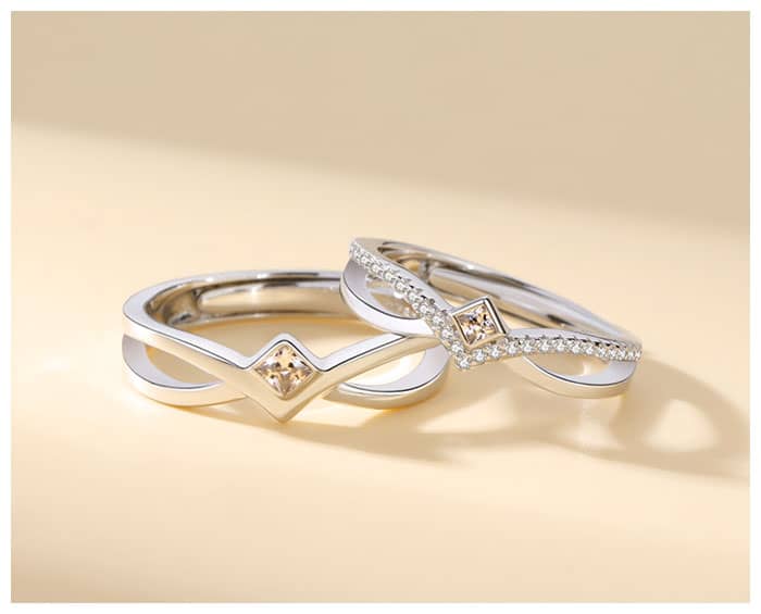 Matching Crown Promise Rings For Couples