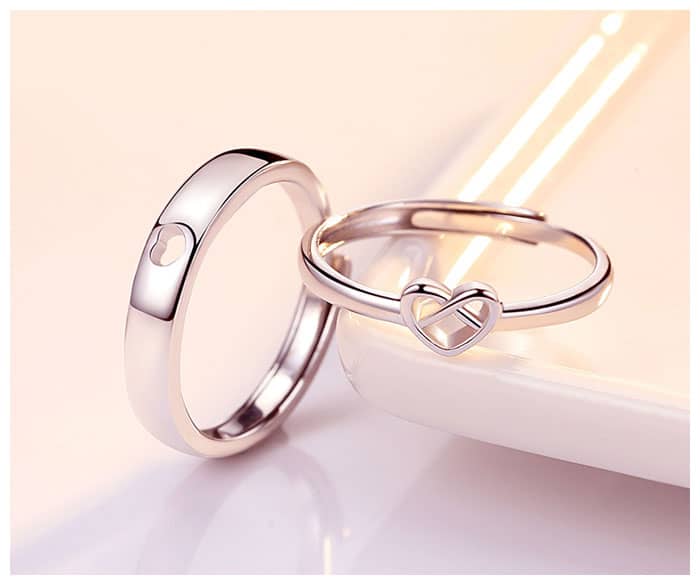 Matching Heart Knot Rings for Couples